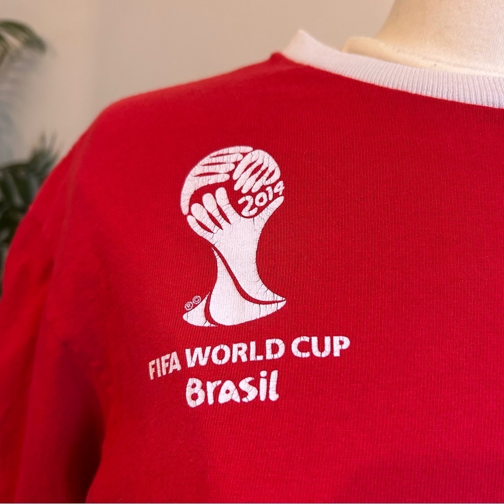 Soccer Jersey FIFA 2014 Brasil Official World Cup England Futbal Men's M Red - Picture 2 of 6